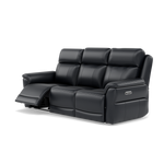 Juno 3 Seater Recliner Sofa - 3 Seater Sofa 2 Power Recliners Lumbar Support Cat 60 - Power with Power Lumbar & USB — Cat-60/24 Montana Navy, gallery image 3