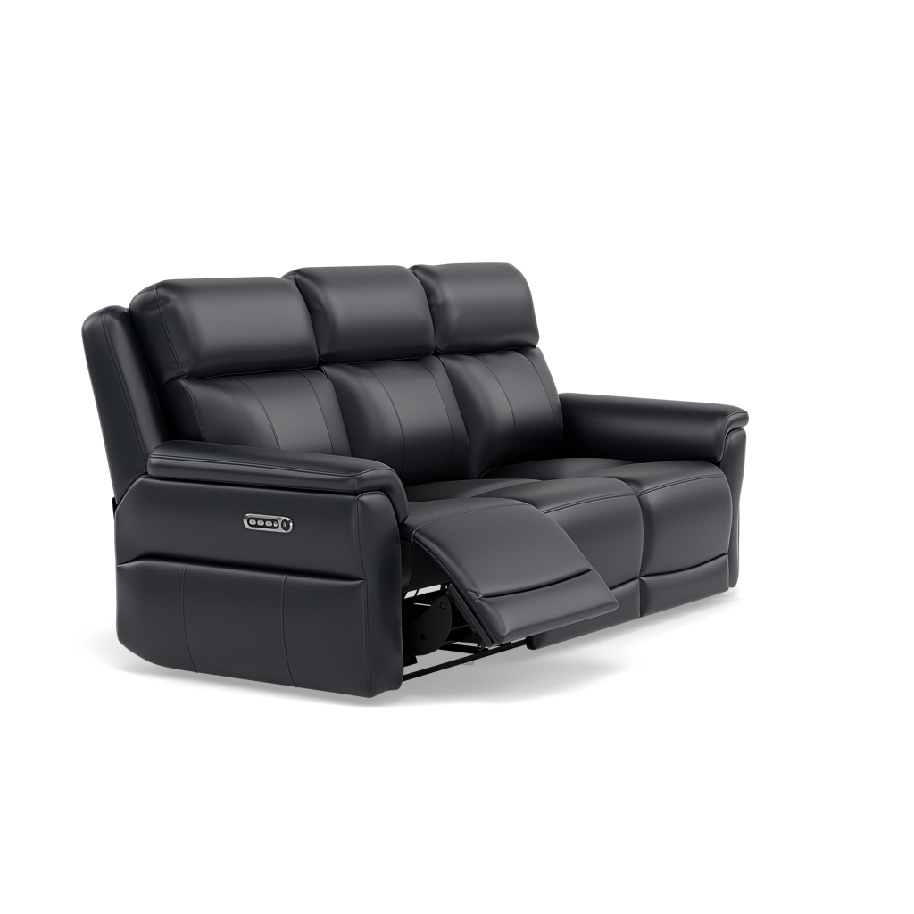 Juno 3 Seater Recliner Sofa - 3 Seater Sofa 2 Power Recliners Lumbar Support Cat 60 - Power with Power Lumbar & USB — Cat-60/24 Montana Navy, gallery image 1