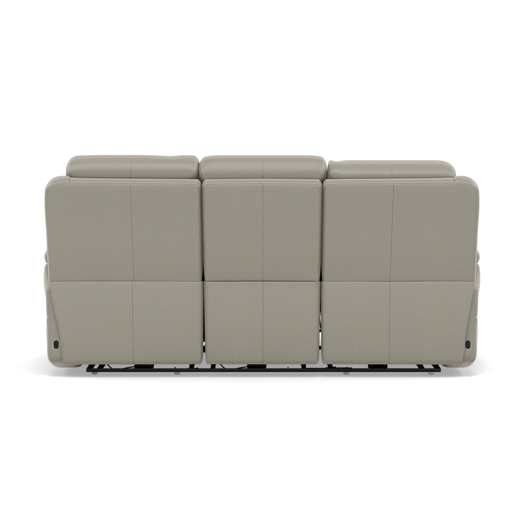 Juno 3 Seater Recliner Sofa - 3 Seater Sofa 2 Power Recliners Lumbar Support Cat 60 - Power with Power Lumbar & USB — Cat-60/28 Montana New Grey, gallery image 2
