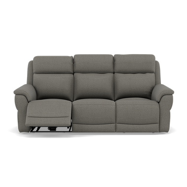 Juno 3 Seater Recliner Sofa - 3 Seater Sofa 2 Power Recliners Lumbar Support F8 - Power with Power Lumbar & USB 3 Seater Sofas Sterling Home 5 Hopsack Platinum 70003