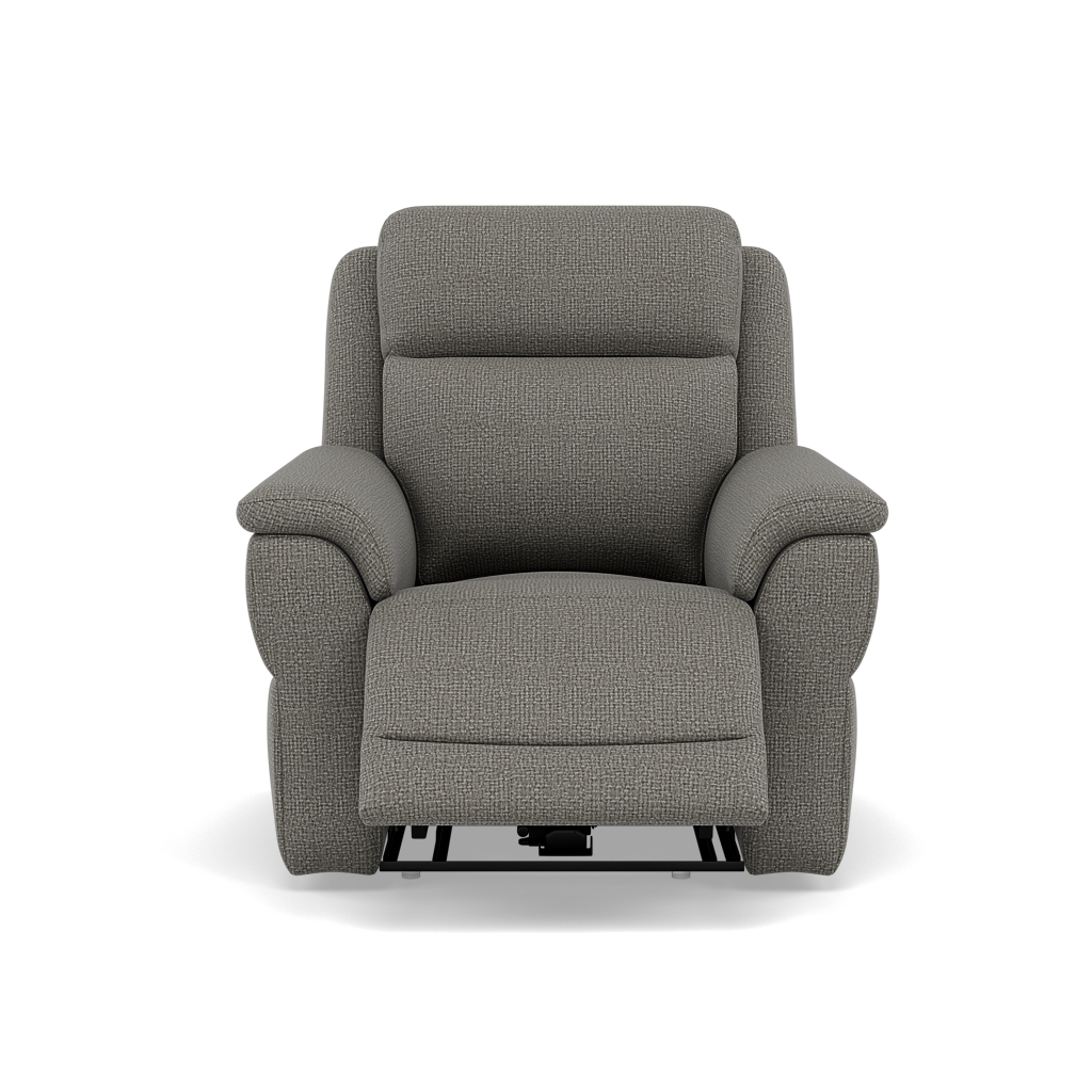 Juno Recliner Armchair - Power Recliner Chair Lumbar Support F8 - Power with Power Lumbar & USB Sterling Home 1 Hopsack Platinum 70003