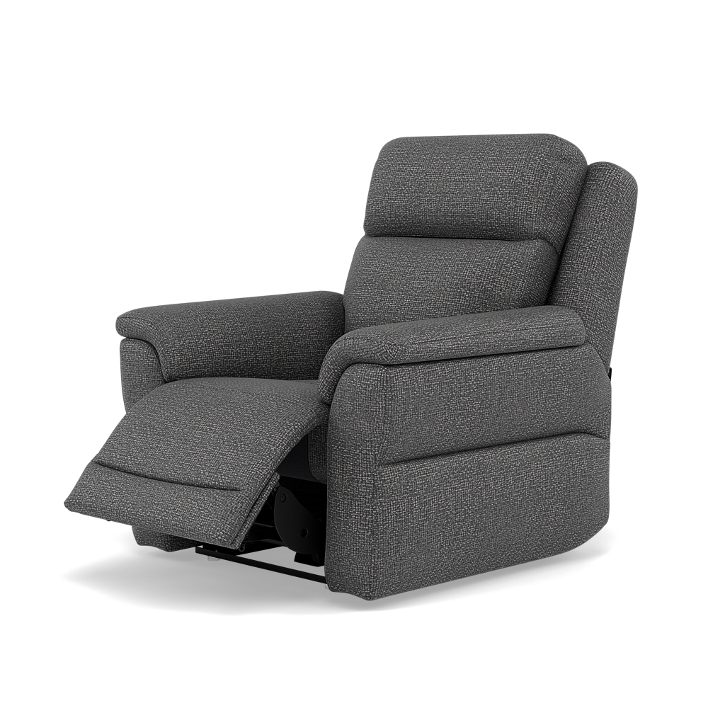 Juno Recliner Armchair - Power Recliner Chair Lumbar Support F8 - Power with Power Lumbar & USB — Hopsack Charcoal 70006, gallery image 3