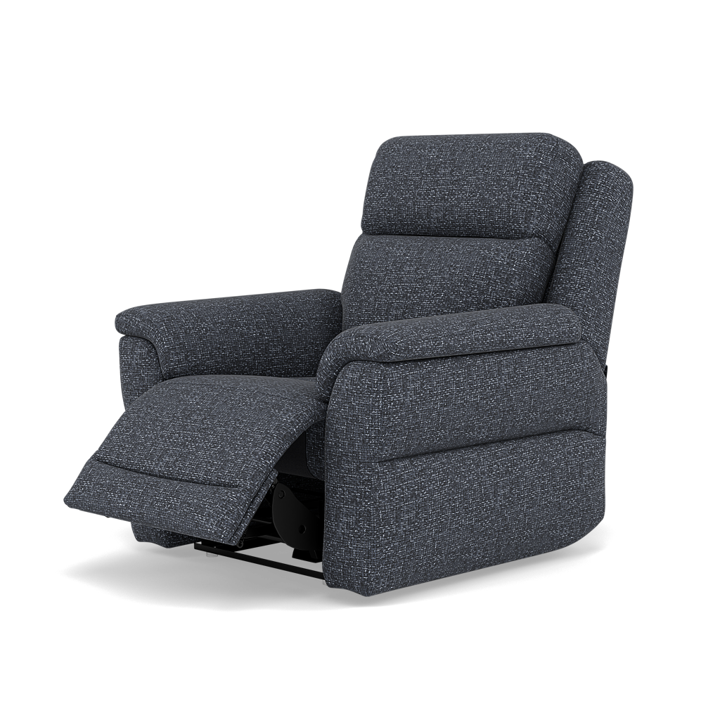 Juno Recliner Armchair - Power Recliner Chair Lumbar Support F8 - Power with Power Lumbar & USB — Hopsack Midnight 70005, gallery image 3
