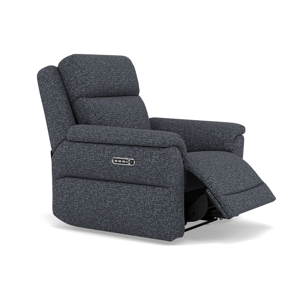 Juno Recliner Armchair - Power Recliner Chair Lumbar Support F8 - Power with Power Lumbar & USB — Hopsack Midnight 70005, gallery image 1
