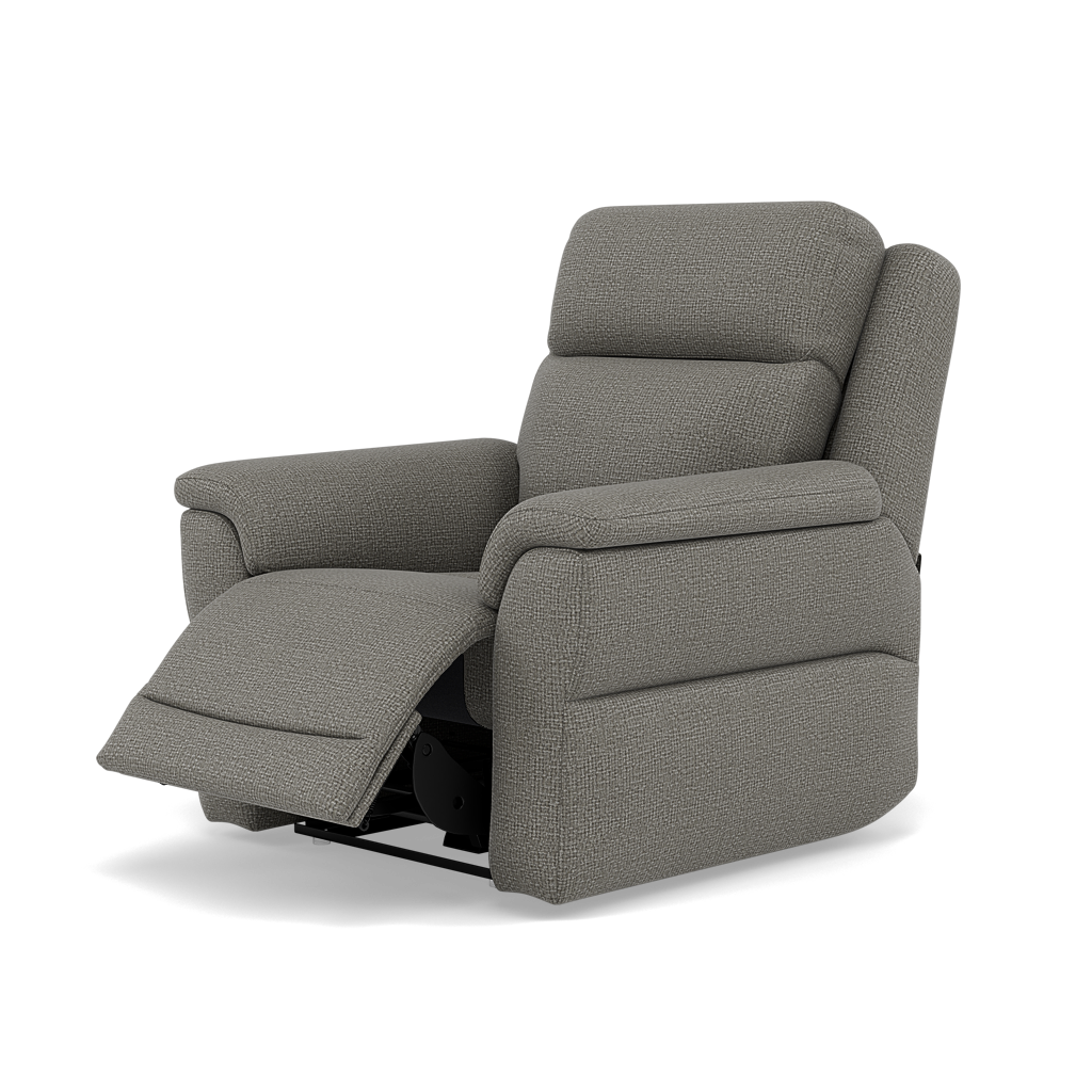 Juno Recliner Armchair - Power Recliner Chair Lumbar Support F8 - Power with Power Lumbar & USB — Hopsack Platinum 70003, gallery image 3