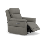 Juno Recliner Armchair - Power Recliner Chair Lumbar Support F8 - Power with Power Lumbar & USB — Hopsack Platinum 70003, gallery image 1