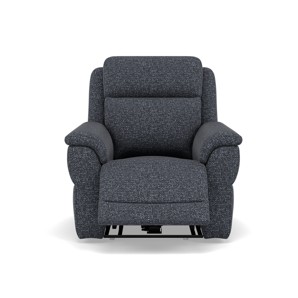 Juno Recliner Armchair - Power Recliner Chair Lumbar Support F8 - Power with Power Lumbar & USB Sterling Home 7 Hopsack Midnight 70005