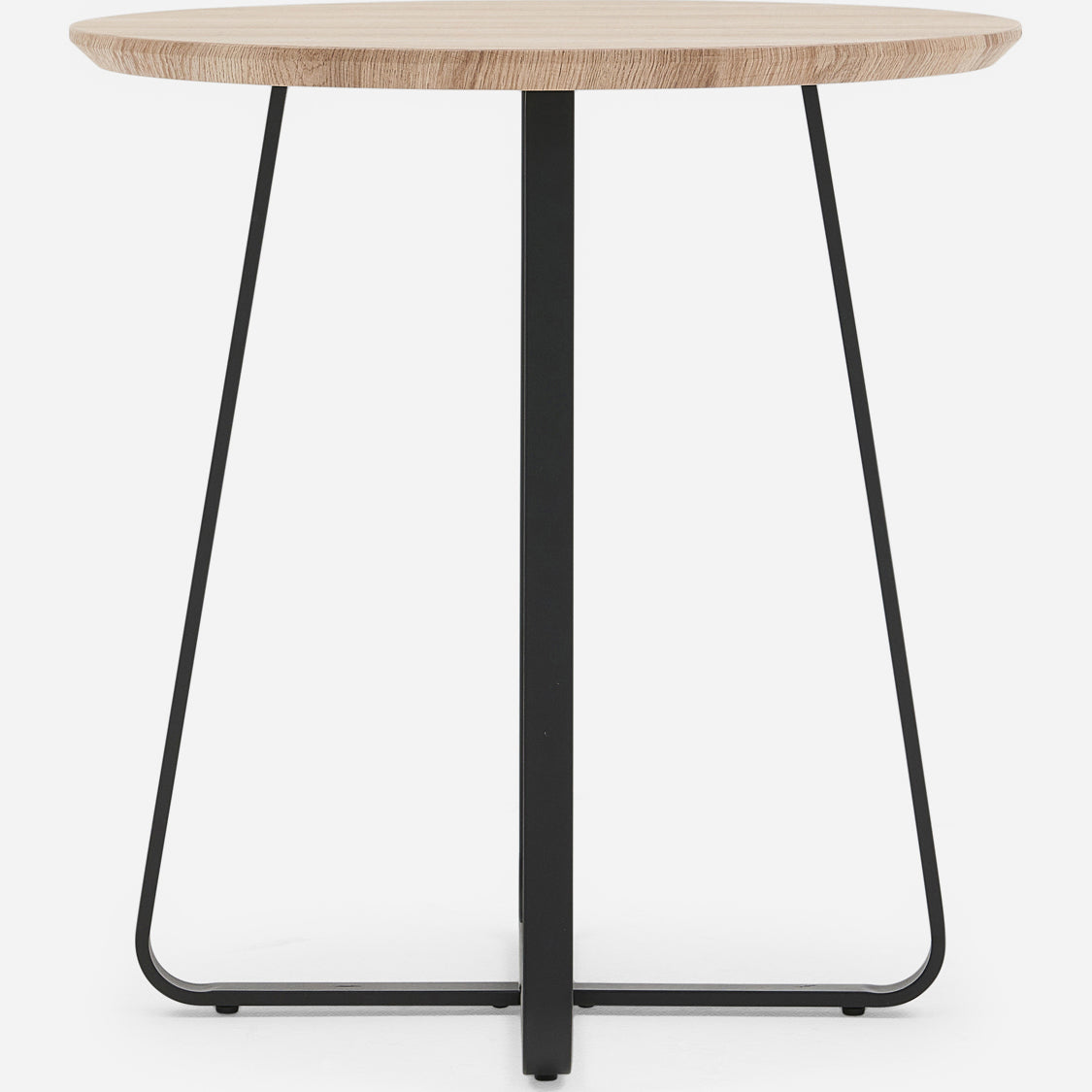 Kito Round Side Table - Round Wine Table Faux Antique Oak / Black Powder Tables Sterling Home 1