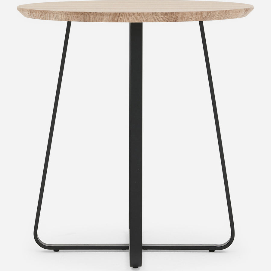 Kito Round Side Table - Round Wine Table Faux Antique Oak / Black Powder Tables Sterling Home 1