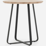 Kito Round Side Table - Round Wine Table Faux Antique Oak / Black Powder Tables Sterling Home 5