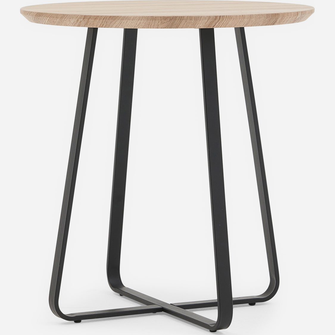 Kito Round Side Table - Round Wine Table Faux Antique Oak / Black Powder Tables Sterling Home 5