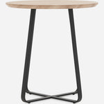 Kito Round Side Table - Round Wine Table Faux Antique Oak / Black Powder Tables Sterling Home 6