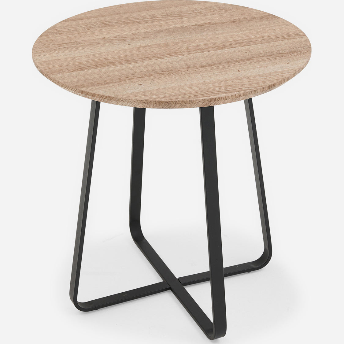 Kito Round Side Table - Round Wine Table Faux Antique Oak / Black Powder Tables Sterling Home 7