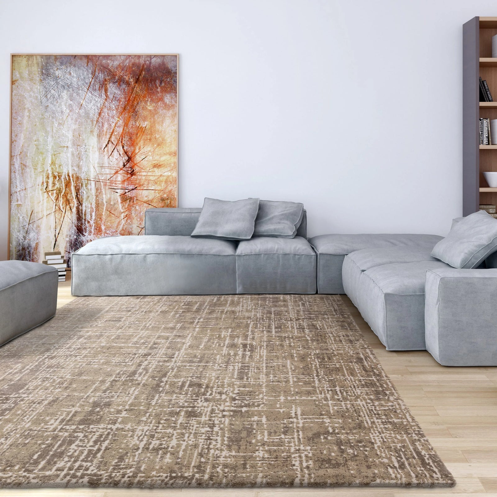 Karis Abstract Beige Rug - Abstract Beige   - 120cm x 170cm