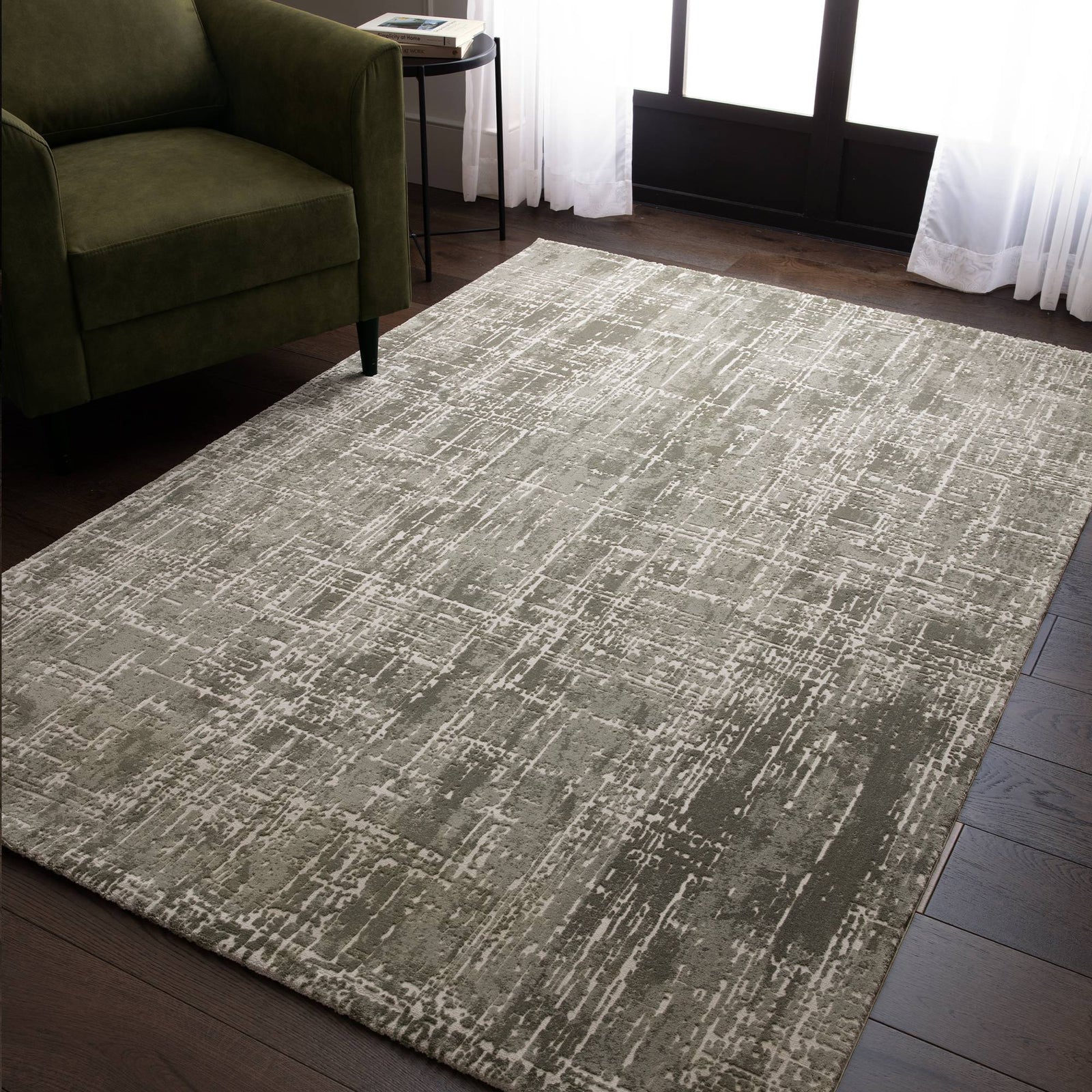 Karis Abstract Green Rug - Abstract Green   - 120cm x 170cm
