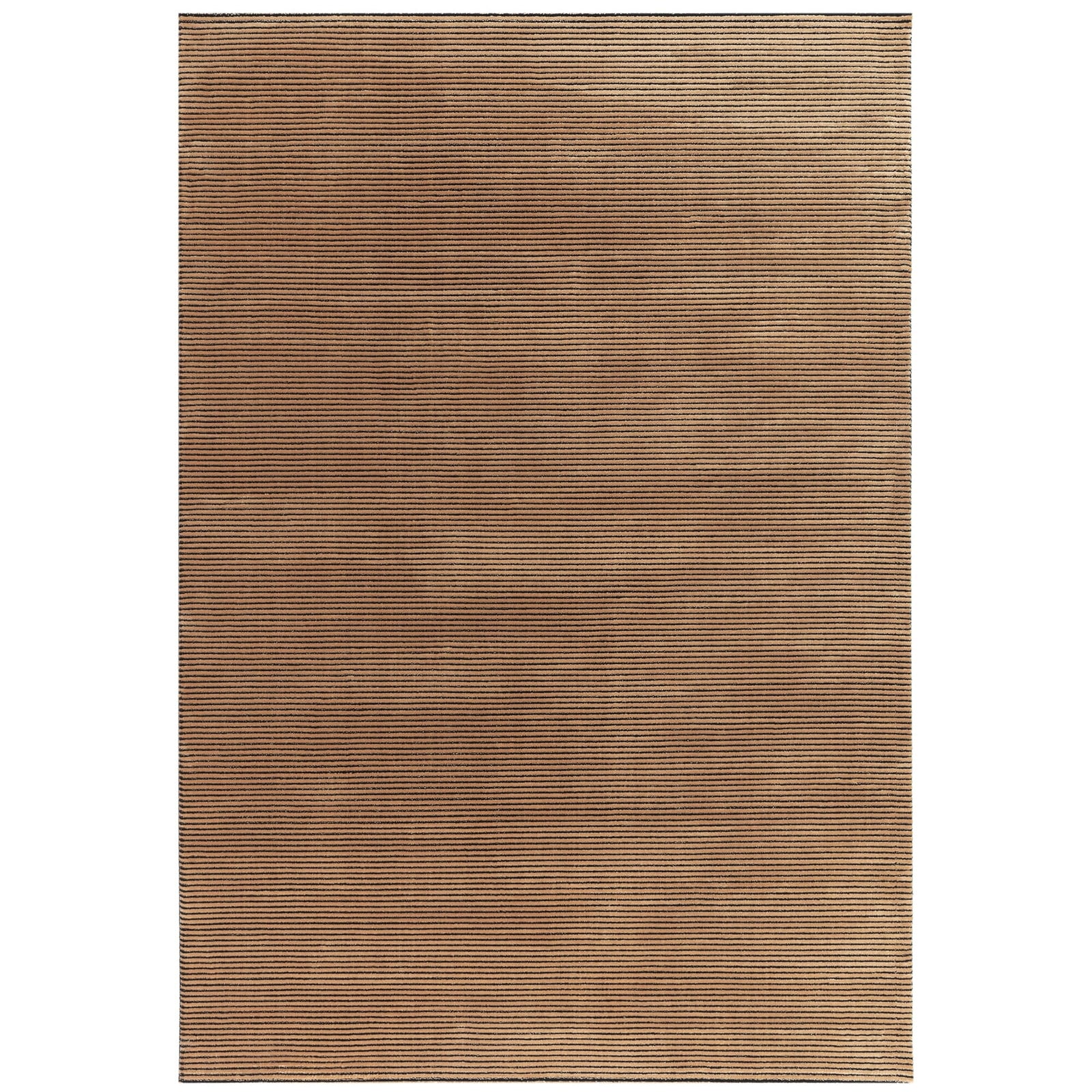 Karis Plain Stripe Terracotta Rug - Plain Stripe Terracotta - 120cm x 170cm