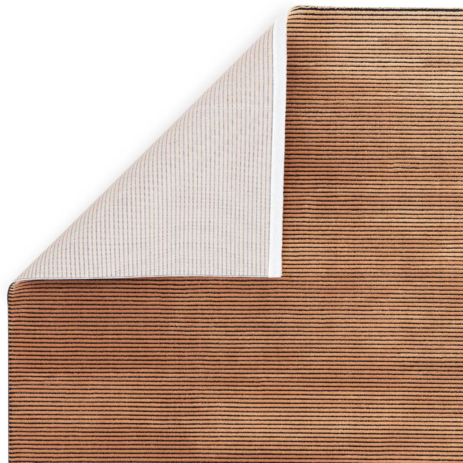 Karis Plain Stripe Terracotta Rug - Plain Stripe Terracotta - 120cm x 170cm