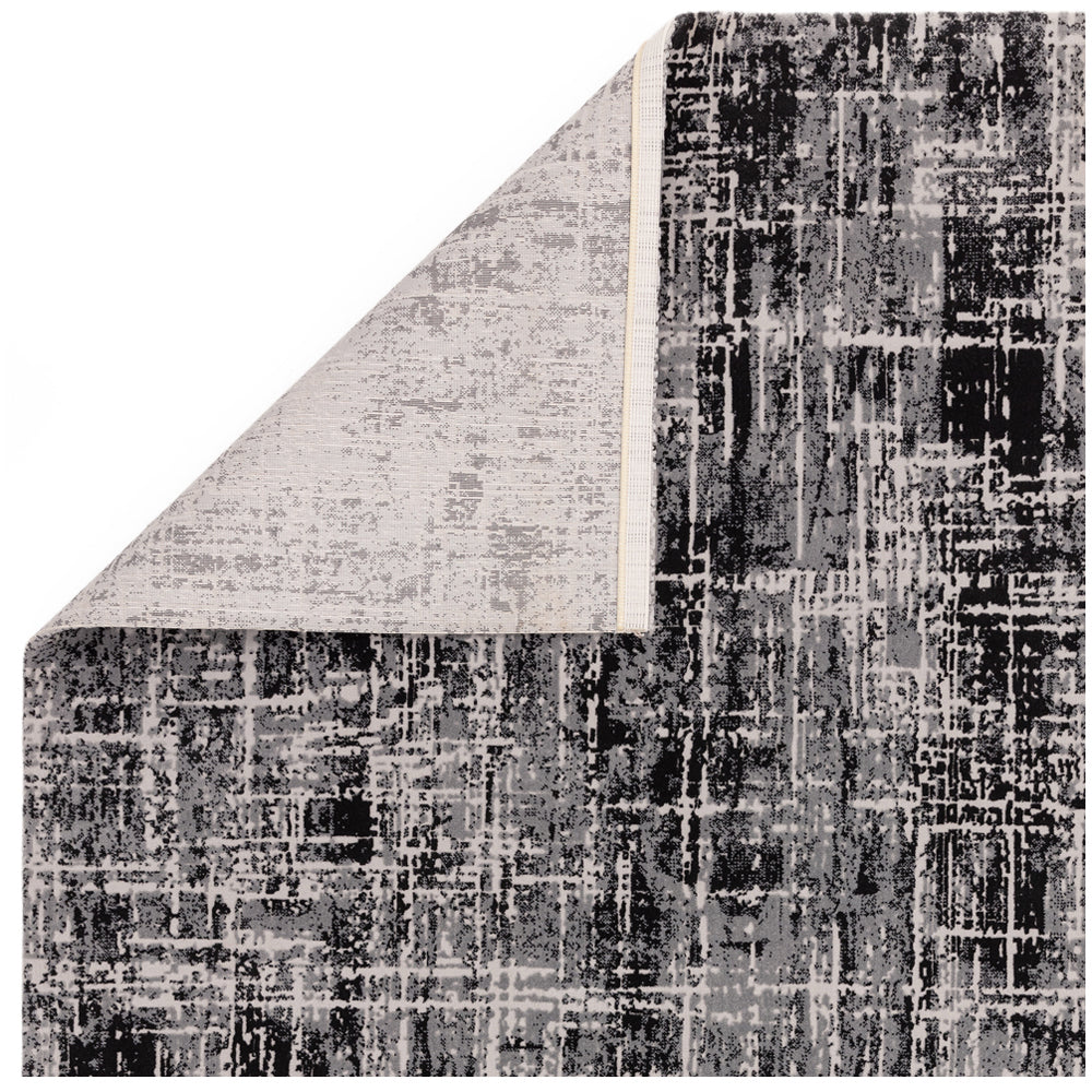 Karis Abstract Black Rug - Abstract Black - 160cm x 230cm Sterling Home 3