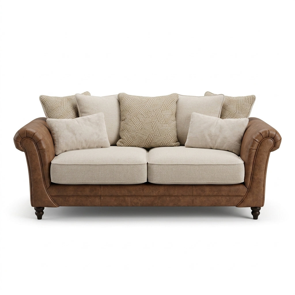 Langford 3 Seater Pillow Back Sofa - 3 Seater Pillow Back Sofa Sterling Home 1