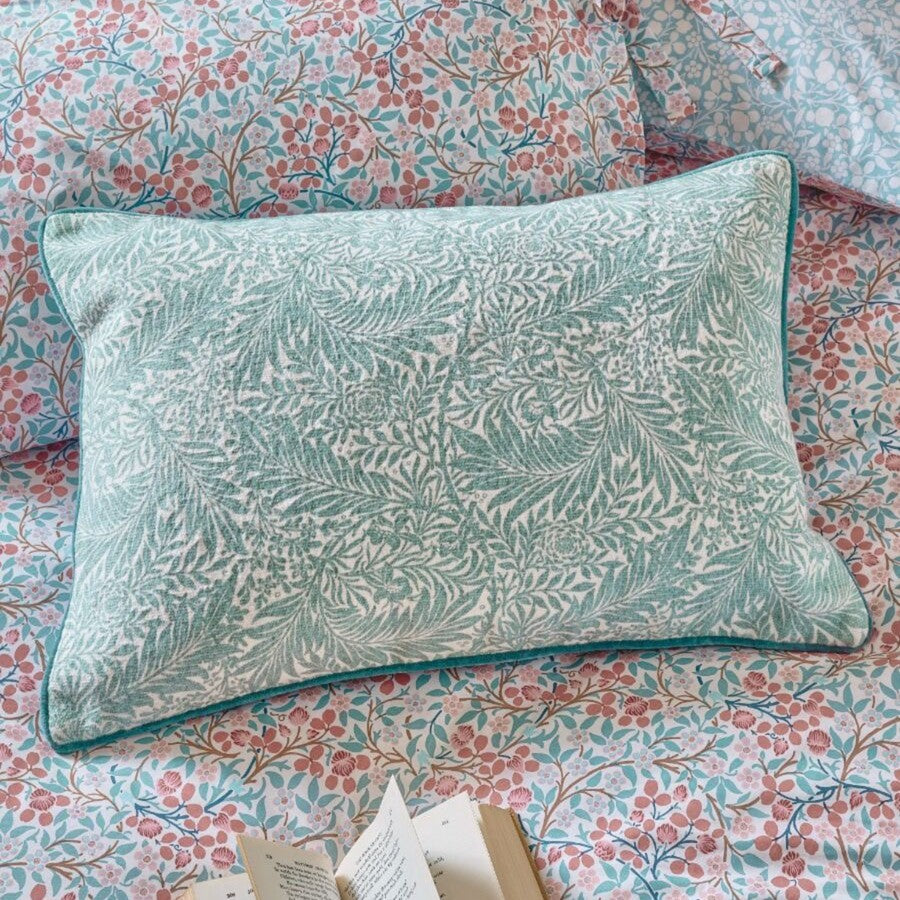 William Morris At Home Larkspur Blue Cushion - Larkspur Cushion Seafoam Sterling Home 2