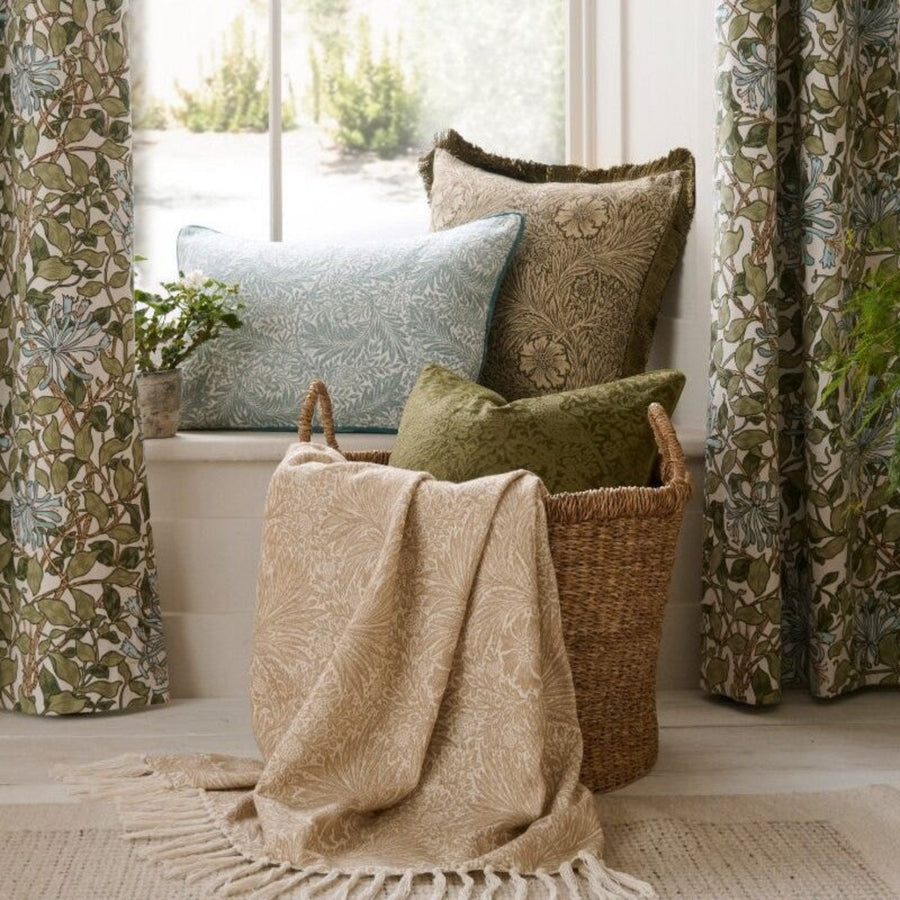 William Morris At Home Larkspur Blue Cushion - Larkspur Cushion Seafoam Sterling Home 1