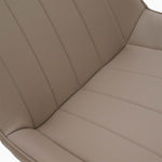 Leo Dining Chair - Dining Chair Champagne Leather Look / Warm Brown Powder Legs Chairs Sterling Home 8