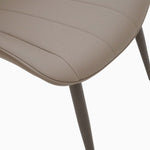 Leo Dining Chair - Dining Chair Champagne Leather Look / Warm Brown Powder Legs Chairs Sterling Home 9