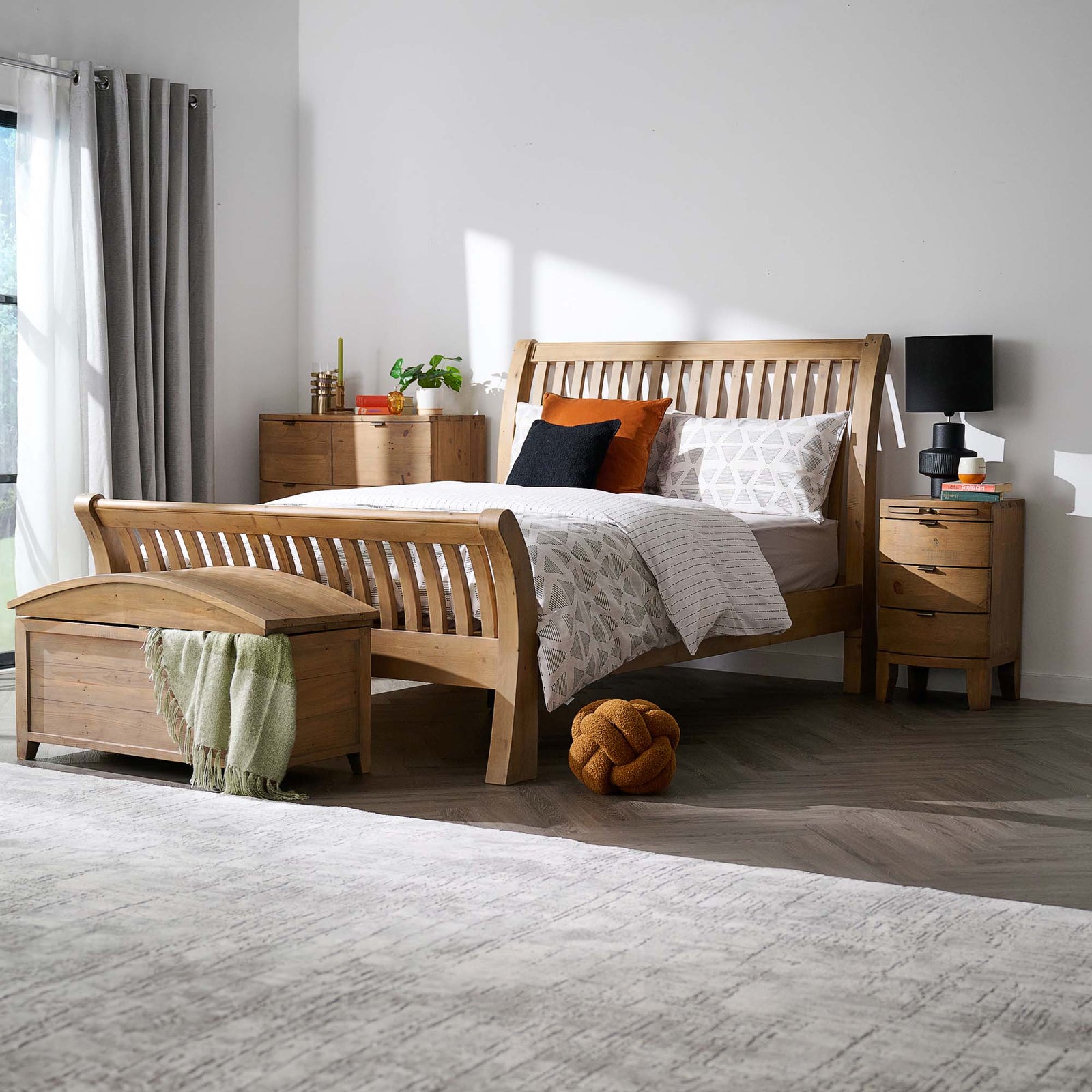 Lexington Bed - 6'0 Slatted Bedstead Sundried Wheat Sterling Home 2