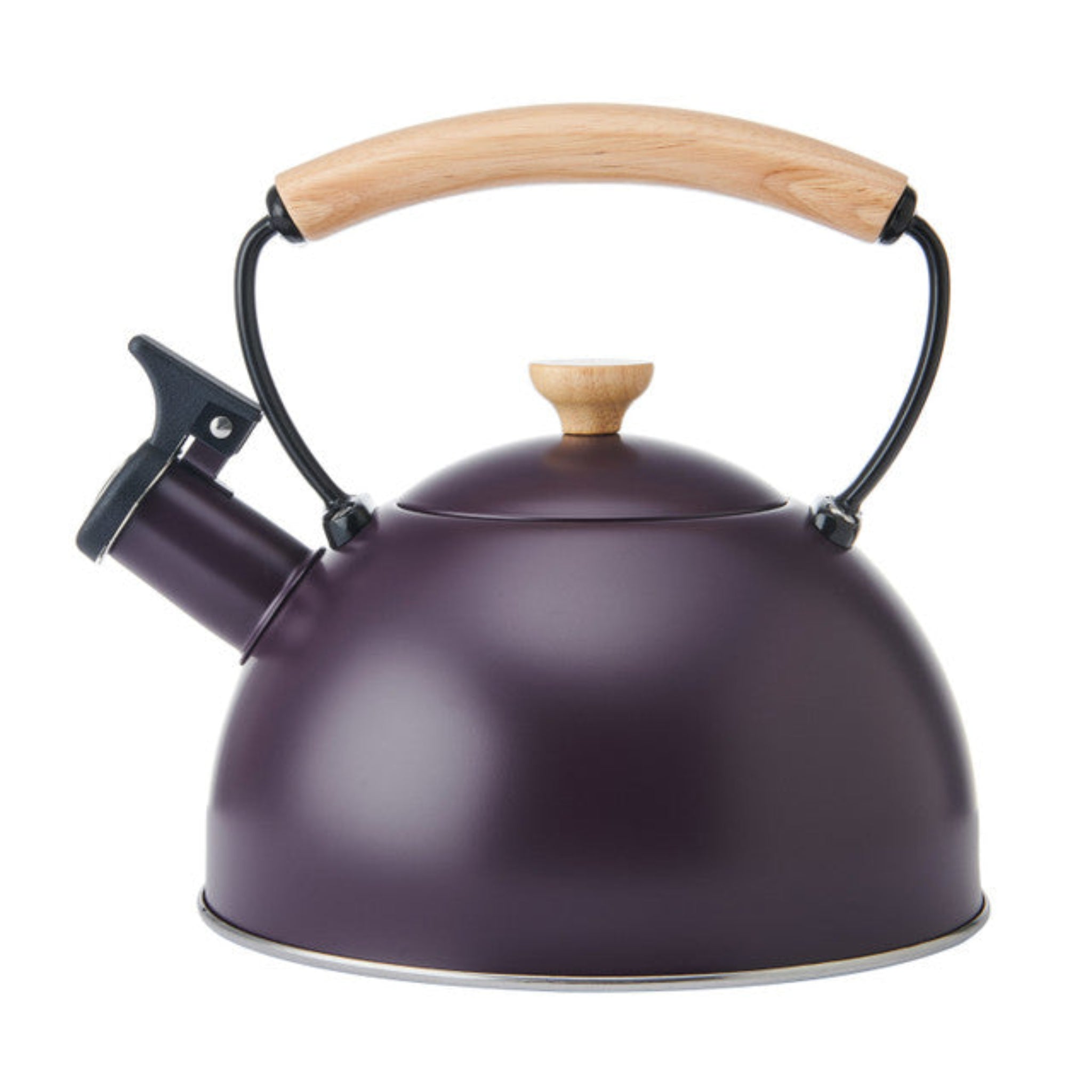 La Cafetiere Purple Whistling Kettle - LC Whistling Kettle Wood Handle Purple 1.6L Sterling Home 1