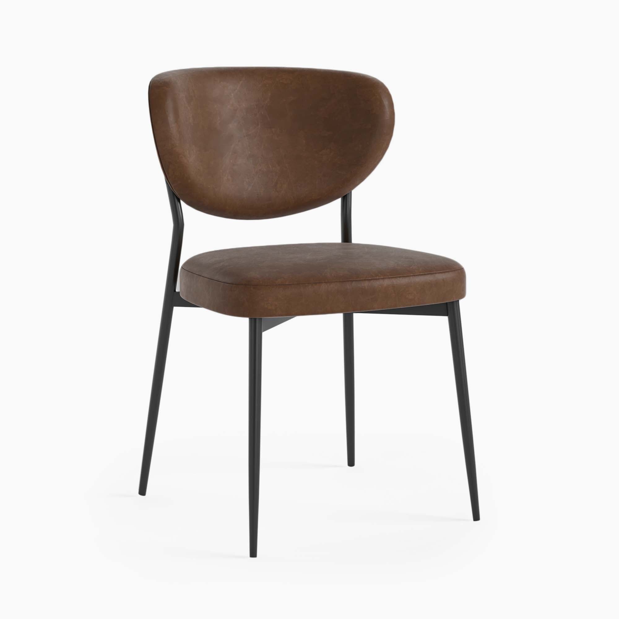 Lola Dining Chair - Lola Chair Brown Leather Look Chairs Sterling Home 1