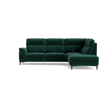 Loma Large Corner Sofa - Combination 1 Left Terminal with 2.5 Right Power 2 Pieces Fabric - Left Hand Facing - Power Recliner with USB Sterling Home 18 FAB-MEG-37 EMERALD GREEN