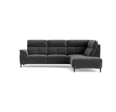 Loma Large Corner Sofa - Combination 1 Left Terminal with 2.5 Right Power 2 Pieces Fabric - Left Hand Facing - Power Recliner with USB Sterling Home 15 FAB-MEG-20 PEWTER