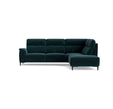 Loma Large Corner Sofa - Combination 1 Left Terminal with 2.5 Right Power 2 Pieces Fabric - Left Hand Facing - Power Recliner with USB Sterling Home 17 FAB-MEG-36 LAKE GREEN