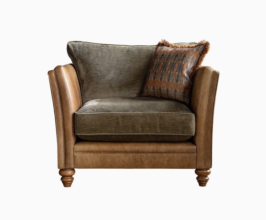 Alexander & James Lomund Standard Back Armchair - Chair Satchel Biscotti / Berlin Lichen Sofas Sterling Home 1