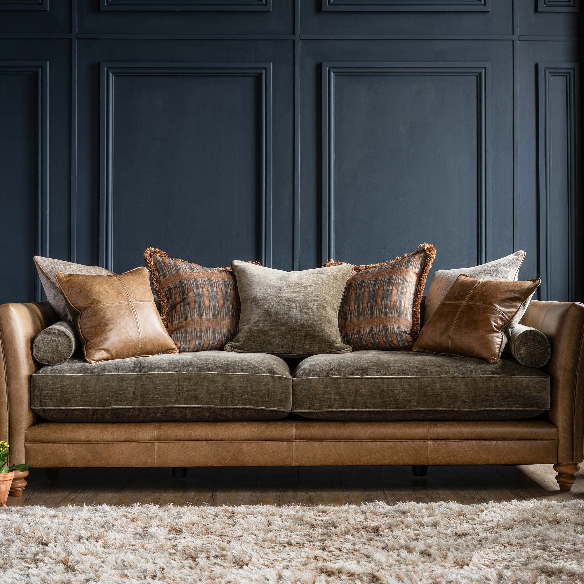 Alexander & James Lomund Standard Back Armchair - Chair Satchel Biscotti / Berlin Lichen Sofas Sterling Home 2