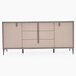Malia Sideboard - Buffet Grey Maple / Flannel Grey Matt & Clear Glass Storage Sterling Home 1