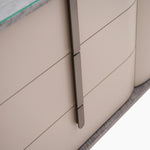 Malia Sideboard - Buffet Grey Maple / Flannel Grey Matt & Clear Glass Storage Sterling Home 4