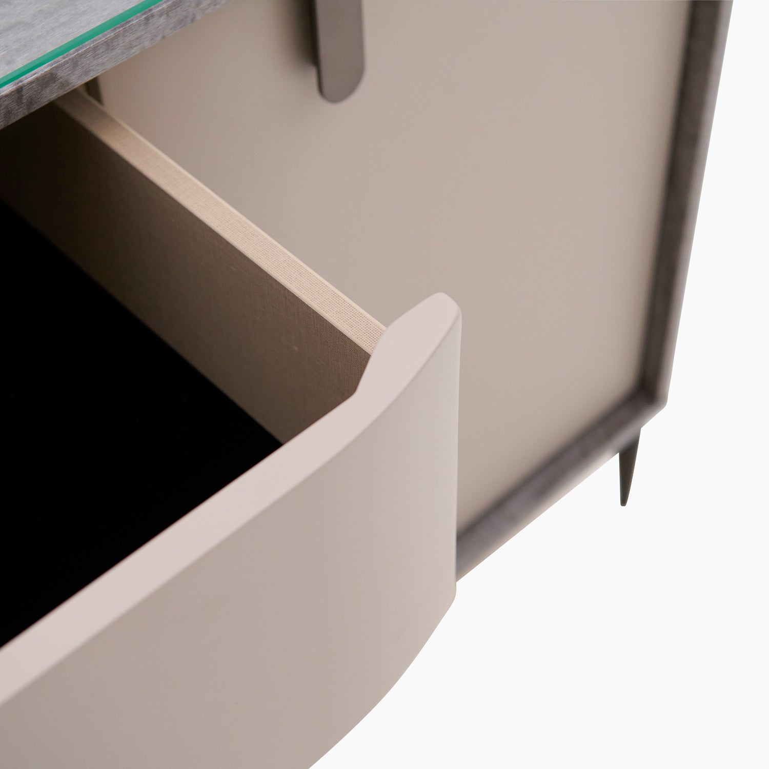 Malia Sideboard - Buffet Grey Maple / Flannel Grey Matt & Clear Glass Storage Sterling Home 7