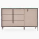 Malia Small Sideboard - Small Buffet Grey Maple / Flannel Grey Matt & Clear Glass Storage Sterling Home 1