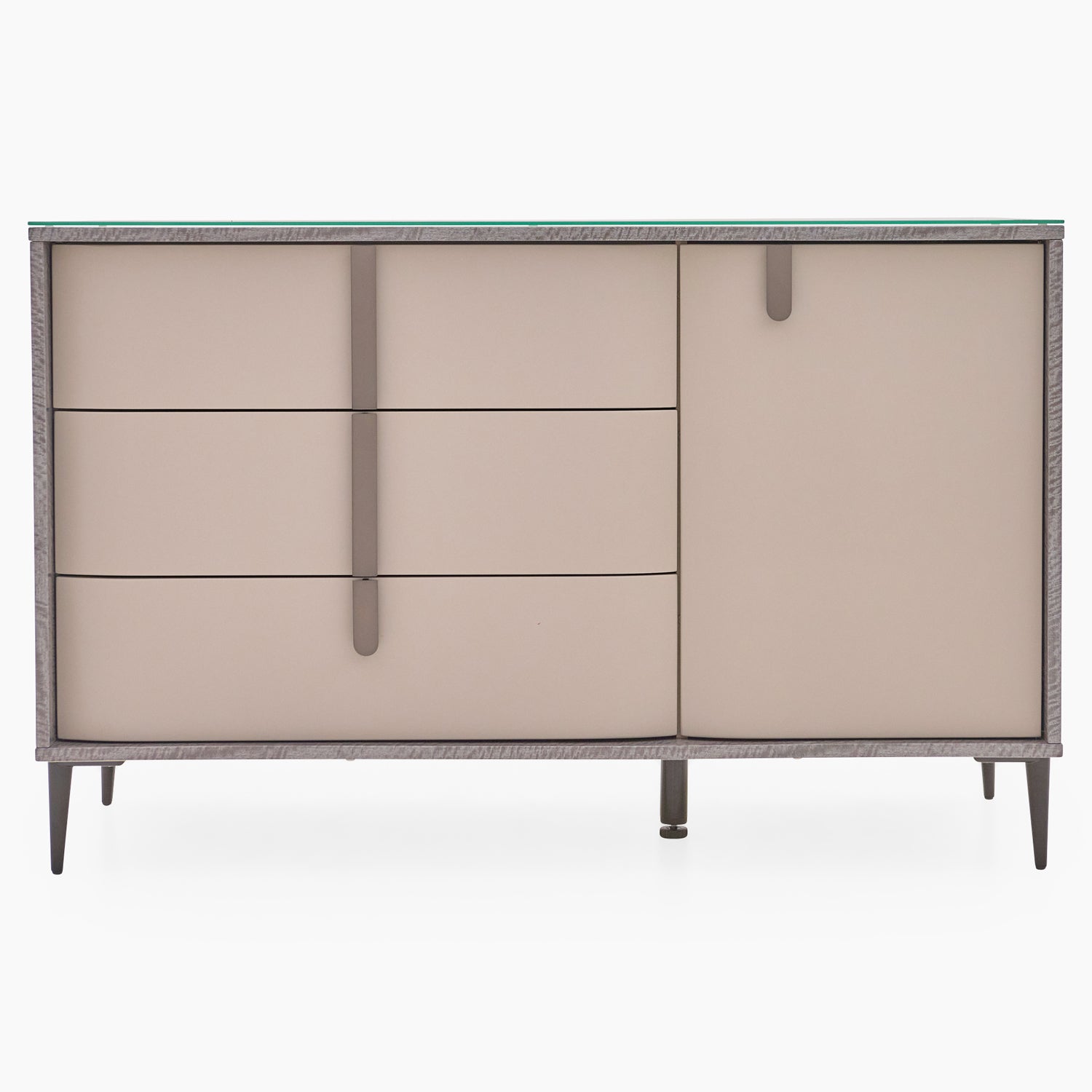 Malia Small Sideboard - Small Buffet Grey Maple / Flannel Grey Matt & Clear Glass Storage Sterling Home 1