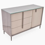 Malia Small Sideboard - Small Buffet Grey Maple / Flannel Grey Matt & Clear Glass Storage Sterling Home 4