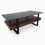 Milburn Coffee Table - Coffee Table Saroland Sintered Stone / Brown Cherry Paper Veneer / Black Metal Frame Sterling Home 7
