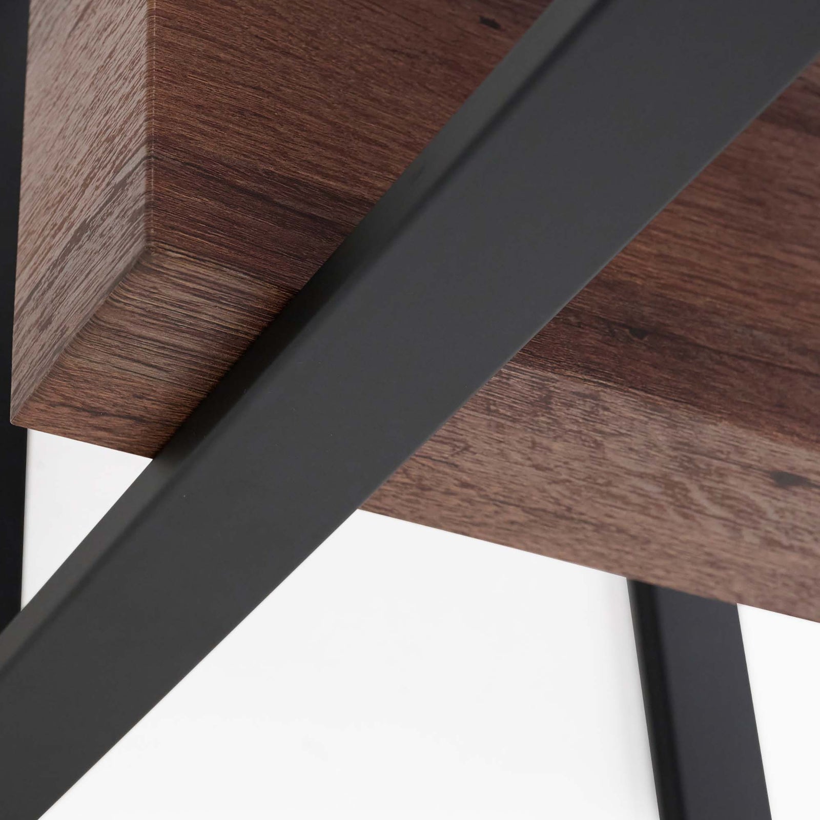 Milburn Side Table - End Table Saroland Sintered Stone / Brown Cherry Paper Veneer / Black Metal Frame Sterling Home 6