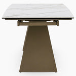Minerva Extending Dining Table - Ext Dining Table White Ceramic / Glass & Cappuccino Powder Base Tables Sterling Home 5