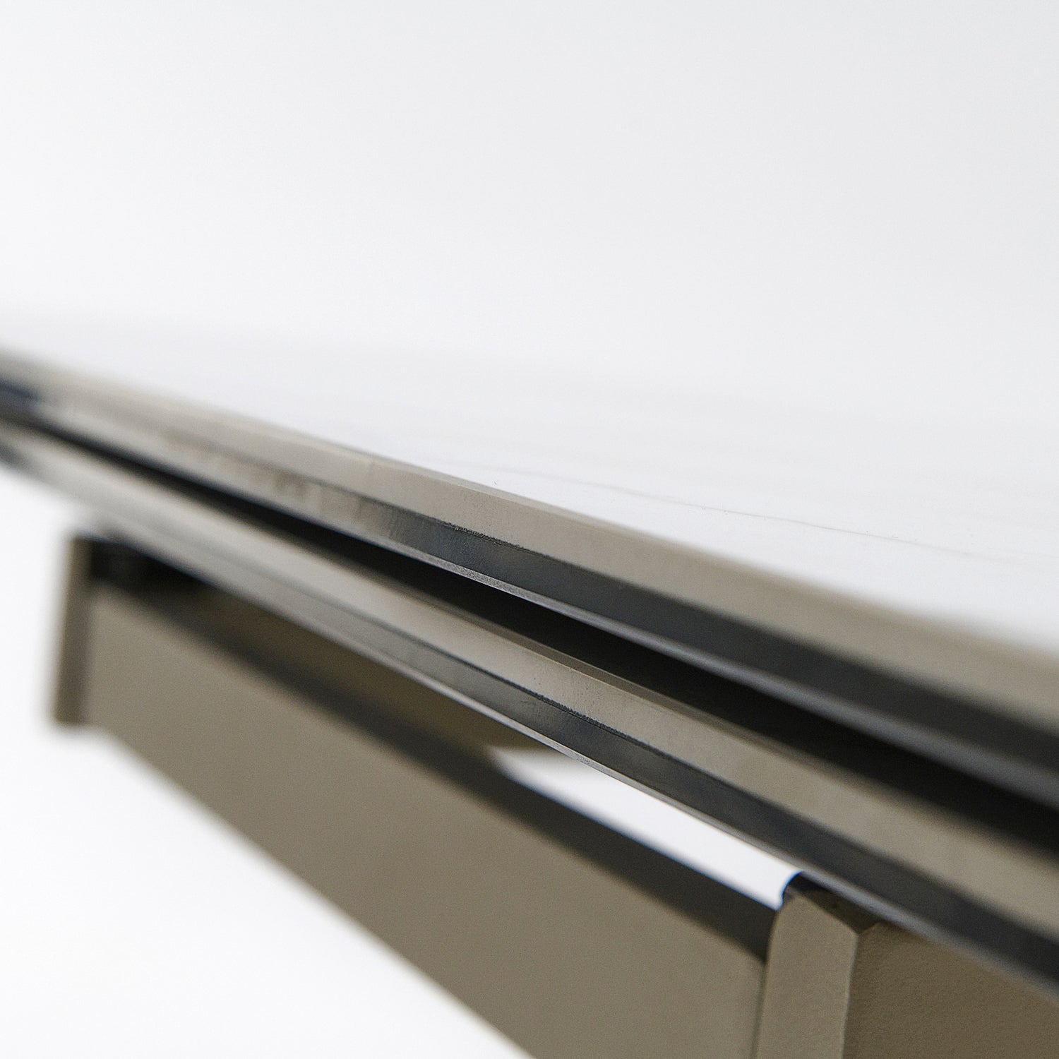 Minerva Extending Dining Table - Ext Dining Table White Ceramic / Glass & Cappuccino Powder Base Tables Sterling Home 8