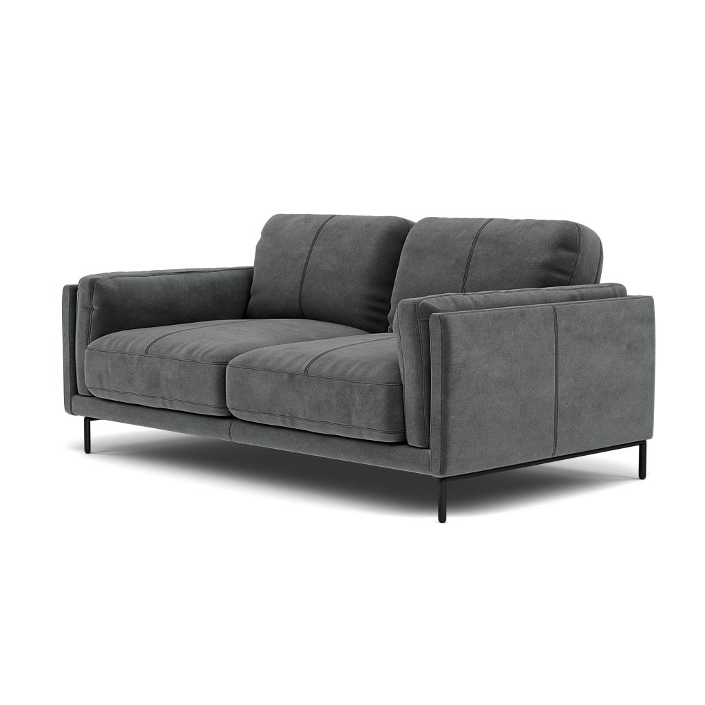 Morris 2 Seater Sofa - 2 Seater Sofa Fabric — FAB-MEG-20  PEWTER, gallery image 3