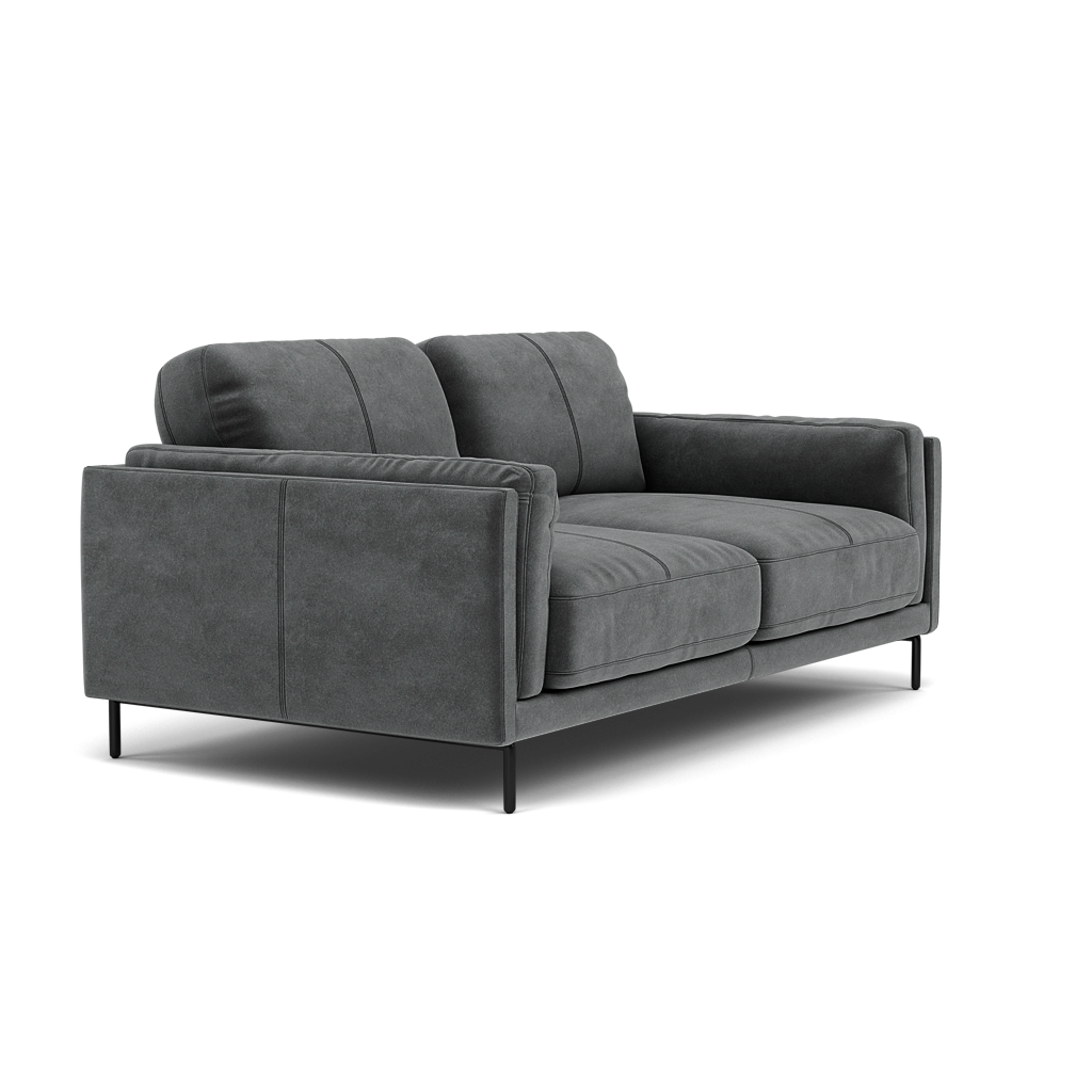 Morris 2 Seater Sofa - 2 Seater Sofa Fabric — FAB-MEG-20  PEWTER, gallery image 1