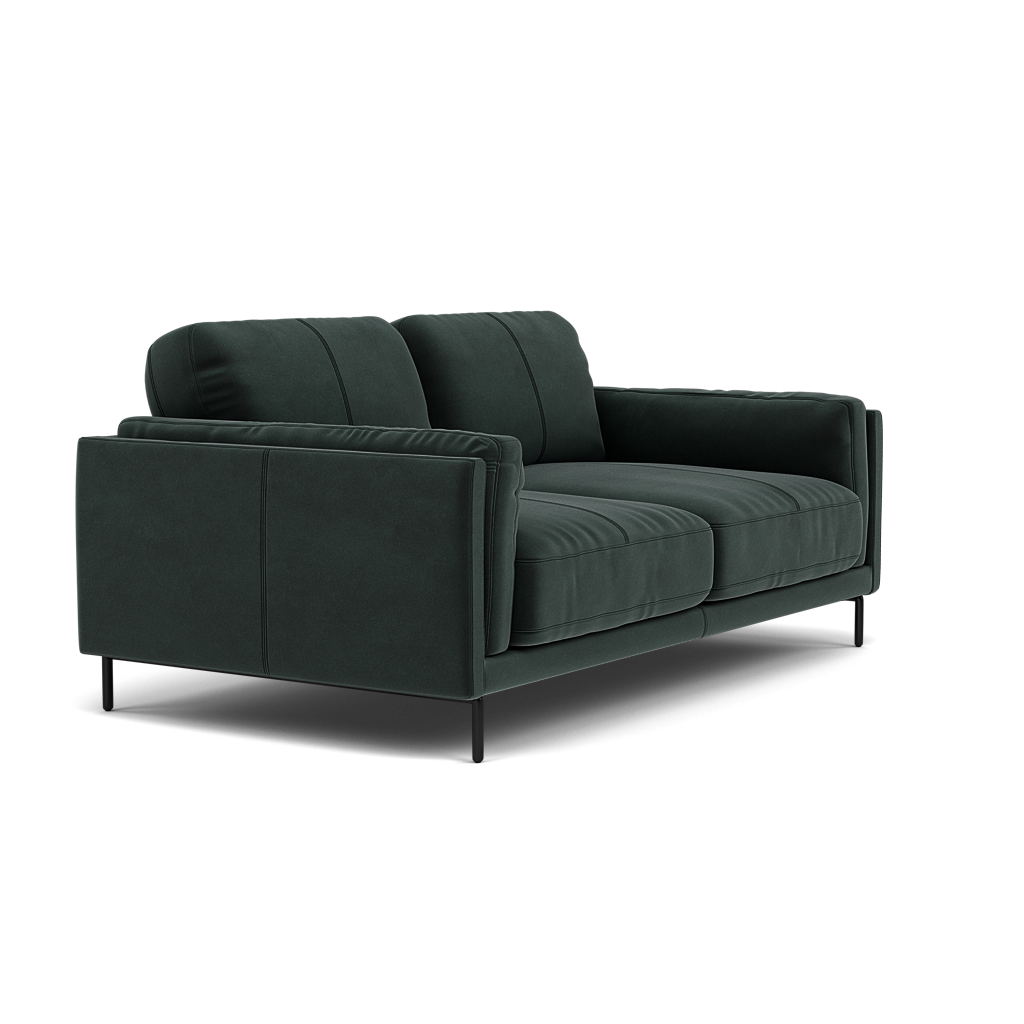 Morris 2 Seater Sofa - 2 Seater Sofa Fabric — FAB-MEG-21  CHARCOAL GREY, gallery image 1