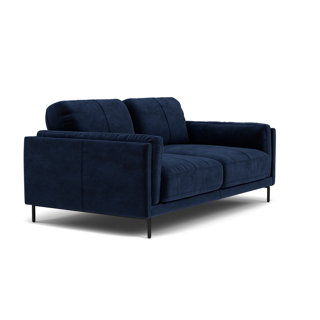 Morris 2 Seater Sofa - 2 Seater Sofa Fabric — FAB-MEG-28  NAVY, gallery image 1