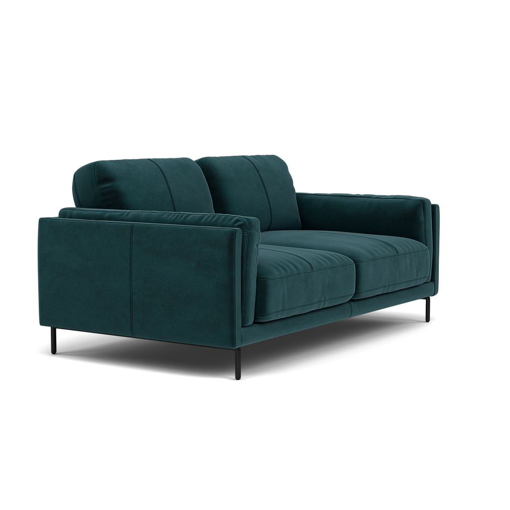 Morris 2 Seater Sofa - 2 Seater Sofa Fabric — FAB-MEG-36  LAKE GREEN, gallery image 1